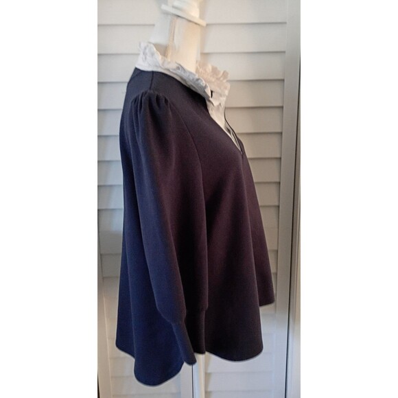 Pomander Place Tuckernuck Charlotte Terry Top Ruffle Collared Sweatshirt M - Picture 6 of 10